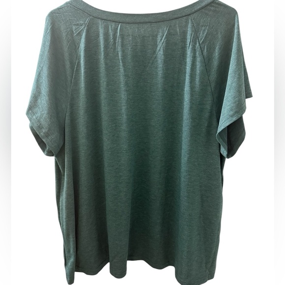 SHEIN Plus Women’s Casual Moss Green Hollow Laser Cut Short Sleeve Tee 3XL (18) - Picture 5 of 10